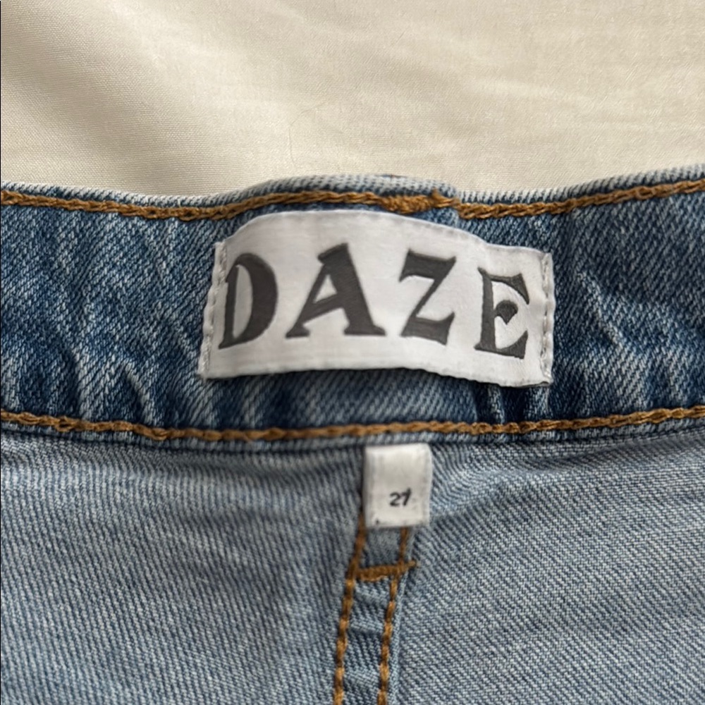 Daze Women's Blue Distressed Denim Shorts - Picture 2 of 6
